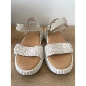 Dolce Vita Women's Woven Casual Platform Sandals Size 7.5 Beige & White